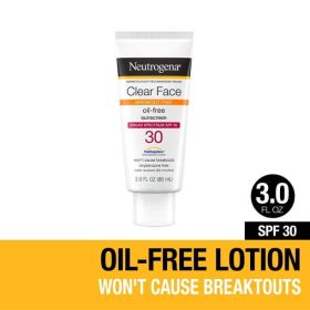 Neutrogena Clear Face Liquid Lotion Sunscreen with SPF 30, 3 fl. oz