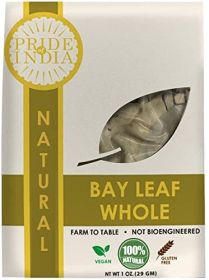 Pride Of India Natural Bay Leaf Whole- 1 oz (29 gm) Resealable Pouch- Certified Pure & Premium Quality Whole Spice - Best used in Soups, Meats, Fish,