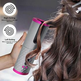 Electric LCD Display Automatic Rotating Cordless Hair Curler Fast Curling Iron Tongs Portable USB Rechargeable With Comb Safe USB Cordless Automatic R