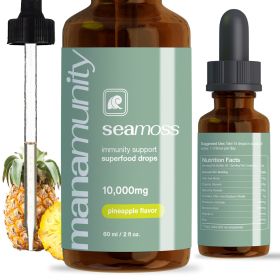 Sea Moss Liquid Drops 10,000 mg Organic Irish Sea Moss Gel with 350 mg Burdock Root Supplement & 20,000 mg Spirulina Immune Support, Joint & Thyroid S (Flavor: Pineapple)